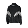 Women's Black Las Vegas Raiders Yarn Dye Stripe Full-Zip Jacket