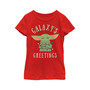 Girl's Star Wars The Mandalorian Christmas The Child Greetings  Child T-Shirt