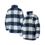 Women's Navy and White Buffalo Sabres Plaid Sherpa Quarter-Zip Jacket