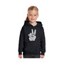 Big Girl's Word Art Hooded Sweatshirt - PEACE FINGERS