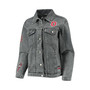 Women's Gray Ohio State Buckeyes Patches Full-Button Denim Jacket