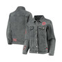 Women's Gray Ohio State Buckeyes Patches Full-Button Denim Jacket