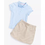 Big Girls Uniform Short Sleeve Interlock Polo Shirt & Performance Scooter Shorts