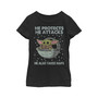 Girl's Star Wars: The Mandalorian The Child Protects Attacks Naps Child T-Shirt