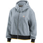 Women's Gray Pittsburgh Steelers Sherpa Full-Zip Hoodie Jacket