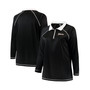 Women's Black Miami Marlins Plus Size Quarter-Zip Pullover Jacket