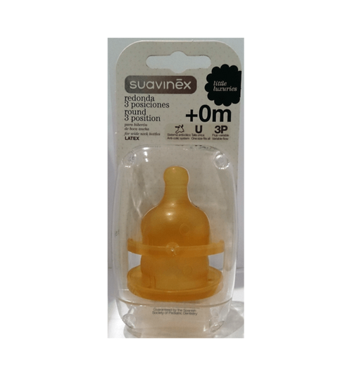 Duplo tetina látex suavínex, boca ancha 3 posiciones.