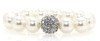 White Pearl Bracelet adorned with Crystal Accent from Swarovski®