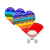 Gay Pride Love Wins Glitzy Ball Marker with Hat Clip