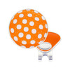 Polka Dot (Orange & White) Glitzy Ball Marker with Hat Clip