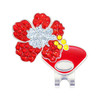 Red Hibiscus Flower Golf Ball Marker with Swarovski Crystals by Navika