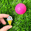 Ice Cream Cone Ball Marker adorned with Crystals from Swarovski®- with Hat Clip