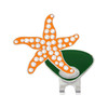 Orange Starfish Golf Ball Marker with Swarovski Crystals by Navika