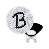 Initial "B" Black Micro Pave Crystal Ball Marker with Hat Clip
