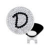 Initial "D" Black Micro Pave Crystal Ball Marker with Hat Clip