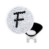 Initial "F" Black Micro Pave Crystal Ball Marker with Hat Clip