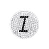 Initial "I" Black Micro Pave Crystal Ball Marker with Hat Clip
