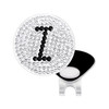 Initial "I" Black Micro Pave Crystal Ball Marker with Hat Clip