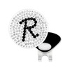 Initial "R" Black Micro Pave Crystal Ball Marker with Hat Clip