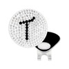 Initial "T" Black Micro Pave Crystal Ball Marker with Hat Clip