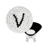 Initial "V" Black Micro Pave Crystal Ball Marker with Hat Clip