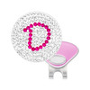 Initial "D" Pink Micro Pave Crystal Ball Marker with Hat Clip