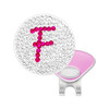 Initial "F" Pink Micro Pave Crystal Ball Marker with Hat Clip