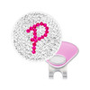 Initial "P" Pink Micro Pave Crystal Ball Marker with Hat Clip