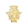 Royal Initial "A" Gold Ball Marker adorned with Crystals from Swarovski® + Matching Crown Clip