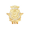 Royal Initial "O" Gold Ball Marker adorned with Crystals from Swarovski® + Matching Crown Clip