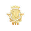 Royal Initial "V" Gold Ball Marker adorned with Crystals from Swarovski® + Matching Crown Clip