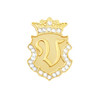 Royal Initial "V" Gold Ball Marker adorned with Crystals from Swarovski® + Matching Crown Clip