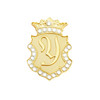 Royal Initial "Y" Gold Ball Marker adorned with Crystals from Swarovski® + Matching Crown Clip
