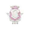 Silver INITIAL "C" Ball Marker adorned with Pink Crystals from Swarovski® + Matching Crown Clip