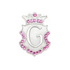 Silver INITIAL "G" Ball Marker adorned with Pink Crystals from Swarovski® + Matching Crown Clip
