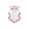 Silver INITIAL "O" Ball Marker adorned with Pink Crystals from Swarovski® + Matching Crown Clip