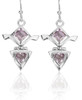 Sterling Silver Amethyst Overturned Crossed Clubs Dangle Earrings