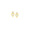 2-in-1 Swarovski Vintage Crystal Triangle Drop Earrings | Removable Charm Studs