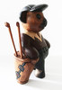 Teddy The Caddy Hand-Carved Wooden Statue