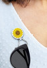 Eyeglass Holder With Removable Yellow Sunflower Crystal Ball Marker