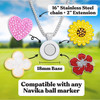 Kangaroo Glitzy Ball Marker - Serenity    Magnetic Necklace