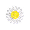 White Sunflower adorned with Crystals from Swarovski® Ball Marker - Serenity    Magnetic Necklace