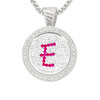 Chameleon Magnetic Necklace with Interchangeable "E" Micro Pave Crystal Golf Ball Marker in Pink