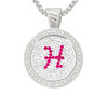 Chameleon Magnetic Necklace with Interchangeable "H" Micro Pave Crystal Golf Ball Marker in Pink