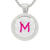Chameleon Magnetic Necklace with Interchangeable "M" Micro Pave Crystal Golf Ball Marker in Pink