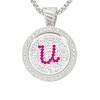 Chameleon Magnetic Necklace with Interchangeable "U" Micro Pave Crystal Golf Ball Marker in Pink