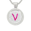Chameleon Magnetic Necklace with Interchangeable "V" Micro Pave Crystal Golf Ball Marker in Pink