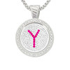 Chameleon Magnetic Necklace with Interchangeable "Y" Micro Pave Crystal Golf Ball Marker in Pink