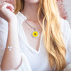 Chameleon Magnetic Necklace with Interchangeable  Swarovski Crystal Ball Marker  Sunflower Yellow