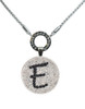 Black Initial "E" Micro Pave Crystal Ball Marker on Allure Magnetic Necklace